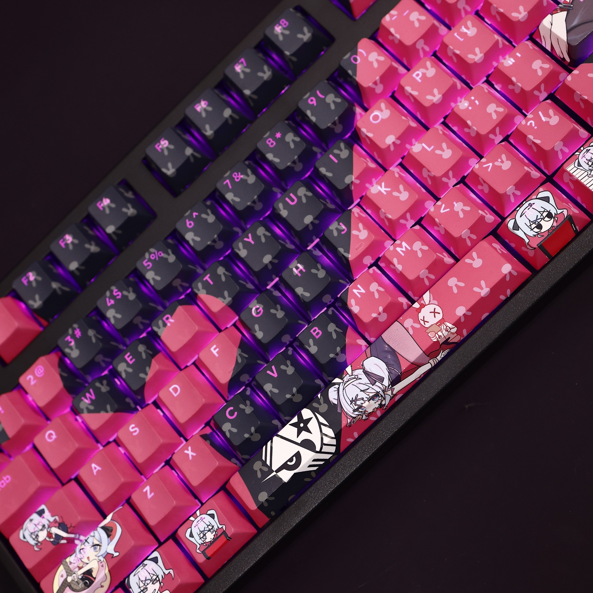 初音未來兔子洞透光RGB108鍵標準配列衛星軸鍵帽-ZUIHANG SHOP