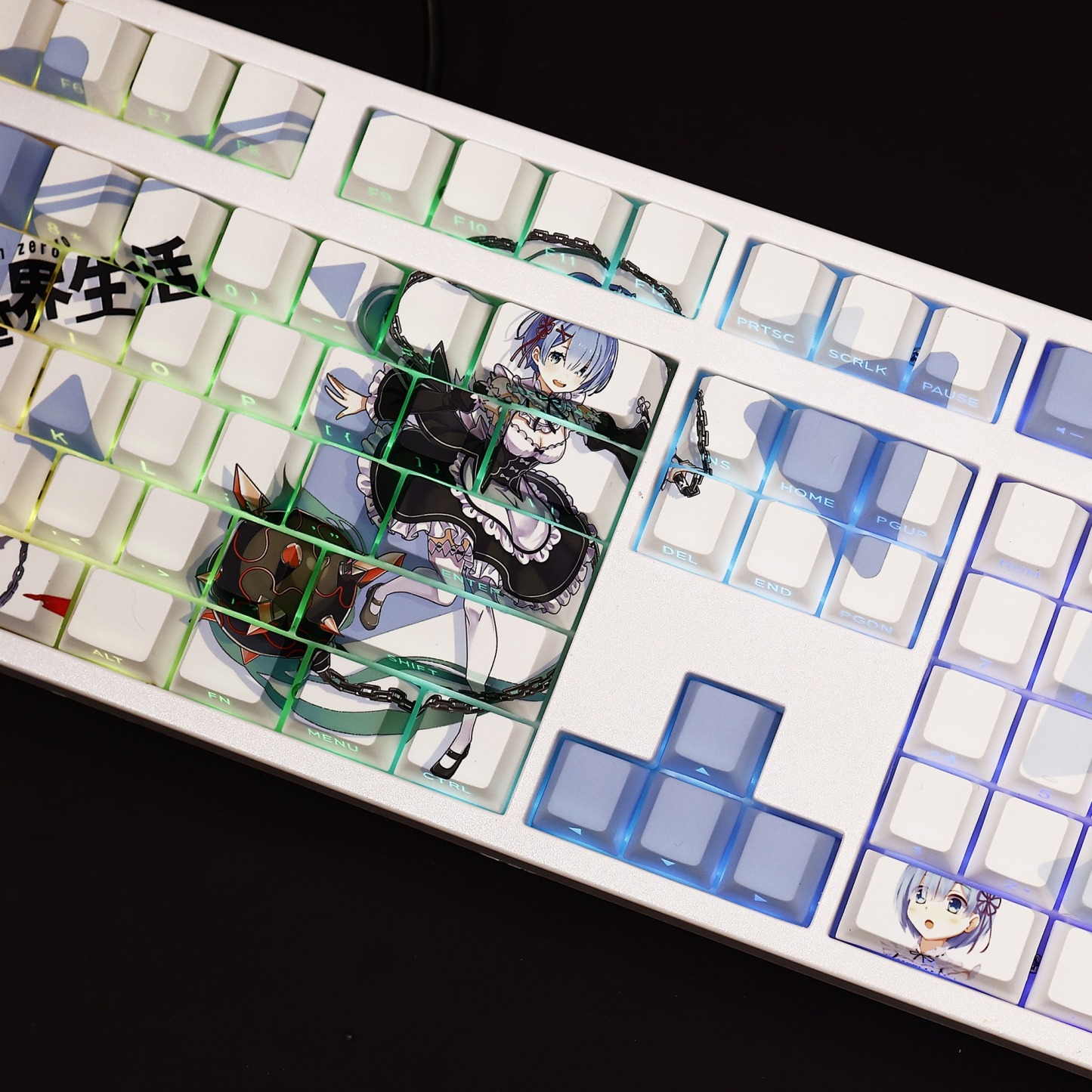 蕾姆透光RGB108鍵標準配列衛星軸鍵帽