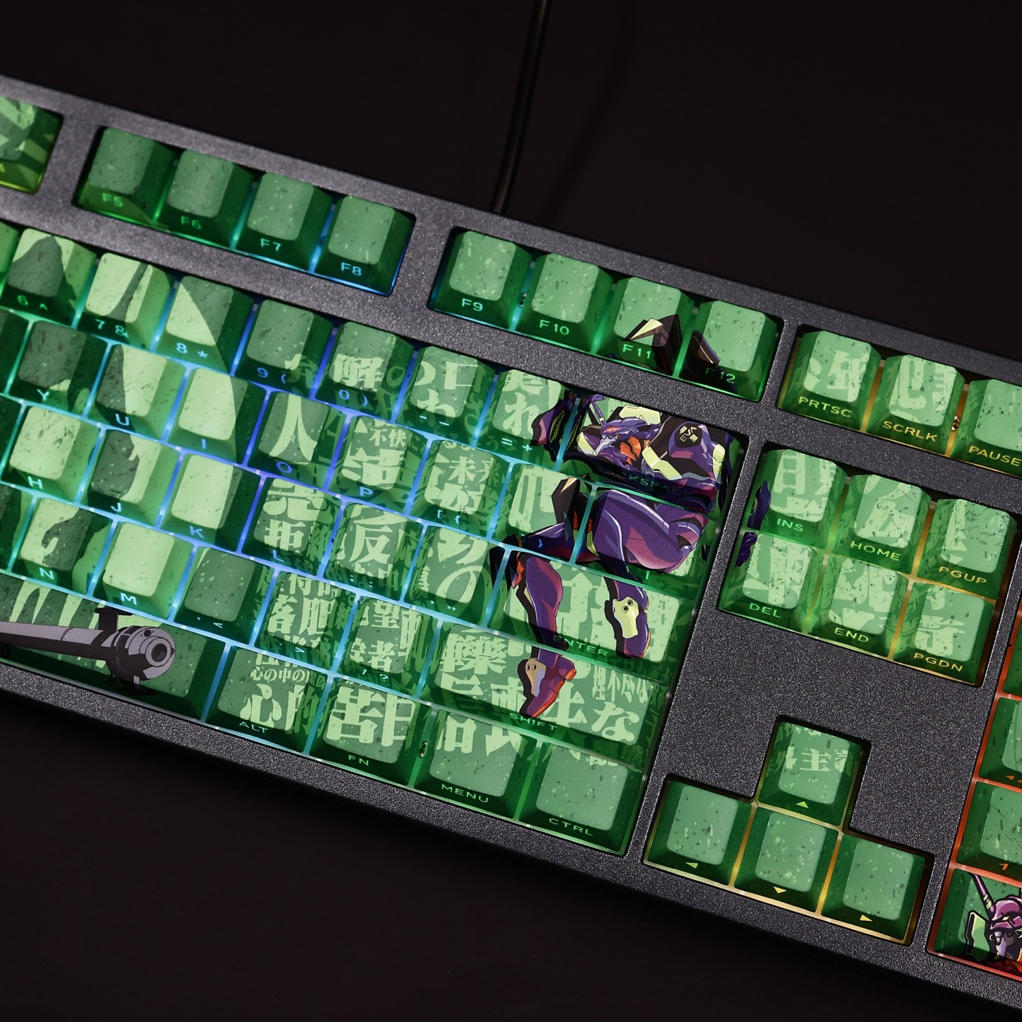 初號機新世紀福音戰士透光RGB108鍵標準配列衛星軸鍵帽-ZUIHANG SHOP