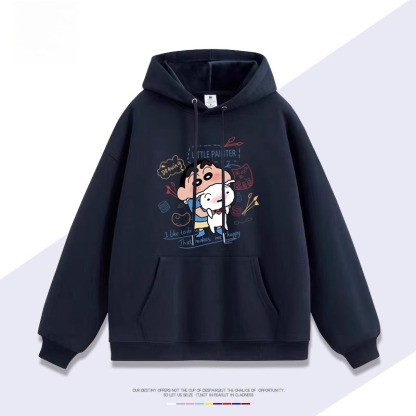 蠟筆小新 聯名衛衣2025秋冬新款 親子情侶裝連帽衛衣