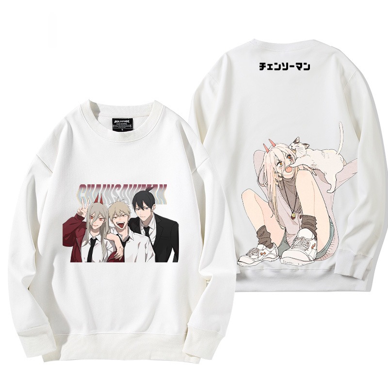 鏈鋸人 秋冬新款 親子情侶裝圓領長袖