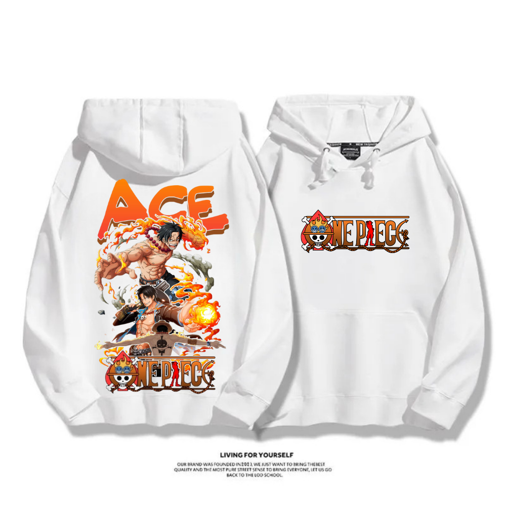 海賊王 火拳艾斯 秋冬新款 親子情侶裝連帽衛衣