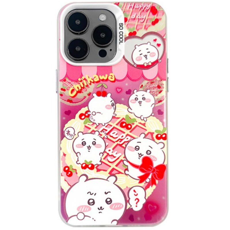 Chiikawa彩銀線條漸變防摔手機殼