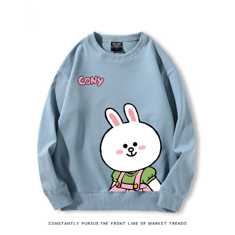 布朗熊可妮兔 秋冬新款 親子情侶裝圓領長袖