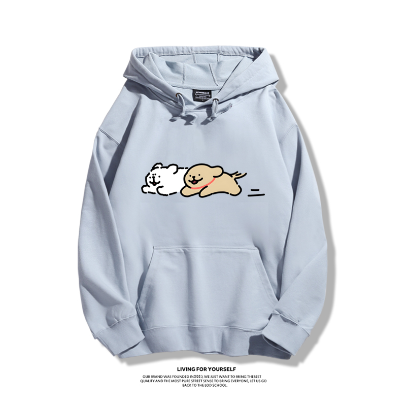 線條小狗新款 親子情侶男女款連帽衛衣-ZUIHANG SHOP