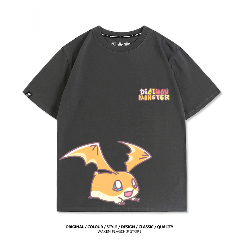 數碼寶貝 2025親子情侶男女同款 印花短袖T恤