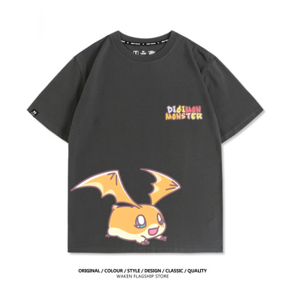 數碼寶貝 2025親子情侶男女同款 印花短袖T恤