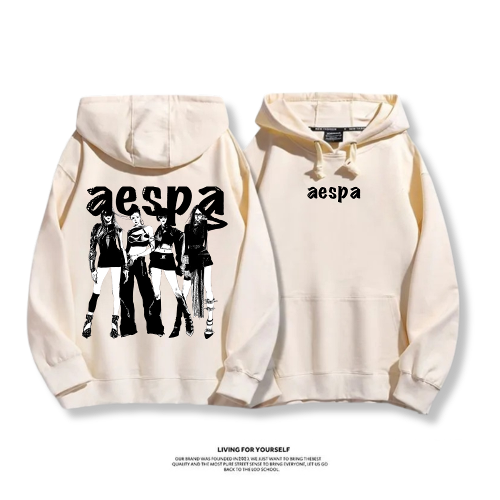 Aespa SYNK 2025秋冬新款 親子情侶男女連帽衛衣