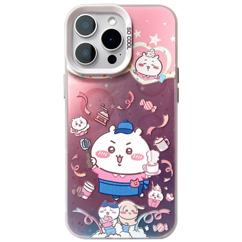 Chiikawa彩銀線條漸變防摔手機殼