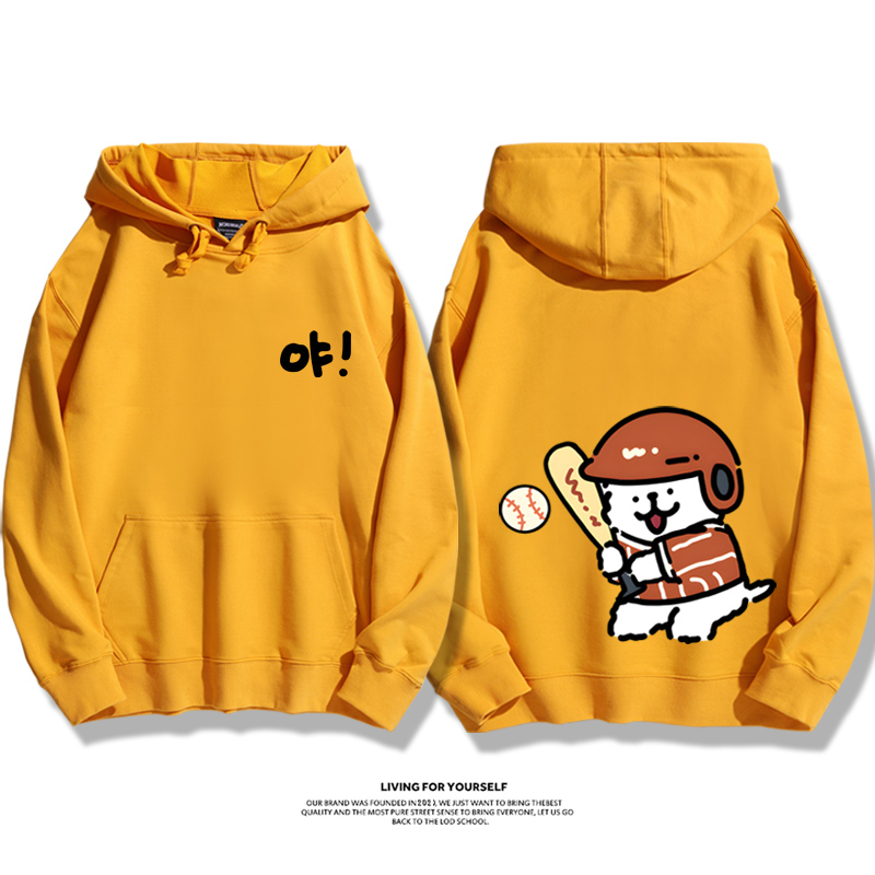 線條小狗新款 親子情侶男女款連帽衛衣-ZUIHANG SHOP