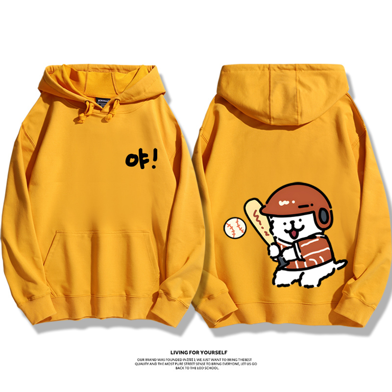 線條小狗新款 親子情侶男女款連帽衛衣-ZUIHANG SHOP