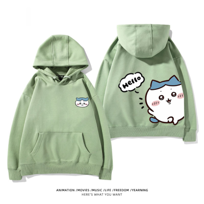 chiikawa 2024秋冬新款親子情侶裝薄絨款連帽衛衣