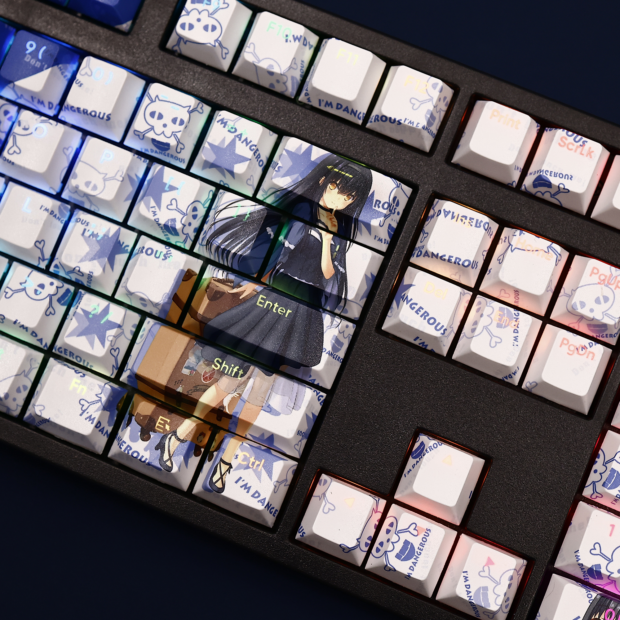 久島鷗Summer Pockets透光RGB108鍵標準配列衛星軸鍵帽-ZUIHANG SHOP