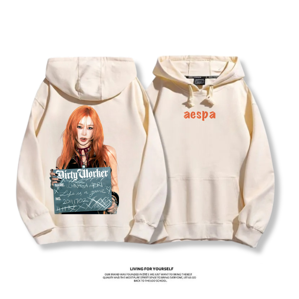Aespa SYNK 2025秋冬新款 親子情侶男女連帽衛衣