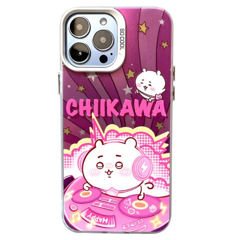 Chiikawa彩銀線條漸變防摔手機殼