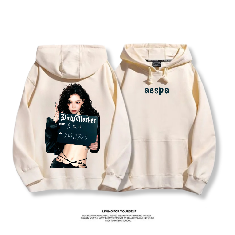 Aespa SYNK 2025秋冬新款 親子情侶男女連帽衛衣