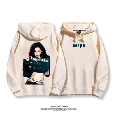 Aespa SYNK 2025秋冬新款 親子情侶男女連帽衛衣