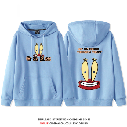 海綿寶寶聯名 2025秋冬新款 親子情侶裝連帽衛衣