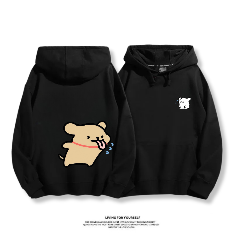 線條小狗 2025秋冬新款 親子情侶男女連帽衛衣