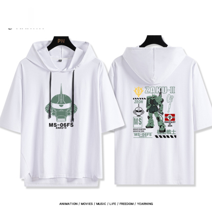 機動戰士鋼彈新款 親子情侶男女款連帽短袖T恤-ZUIHANG SHOP