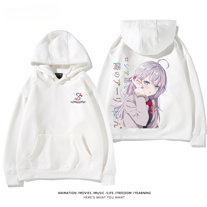 不時輕聲地以俄語遮羞的鄰座艾莉同學新款 親子情侶男女款連帽衛衣-ZUIHANG SHOP