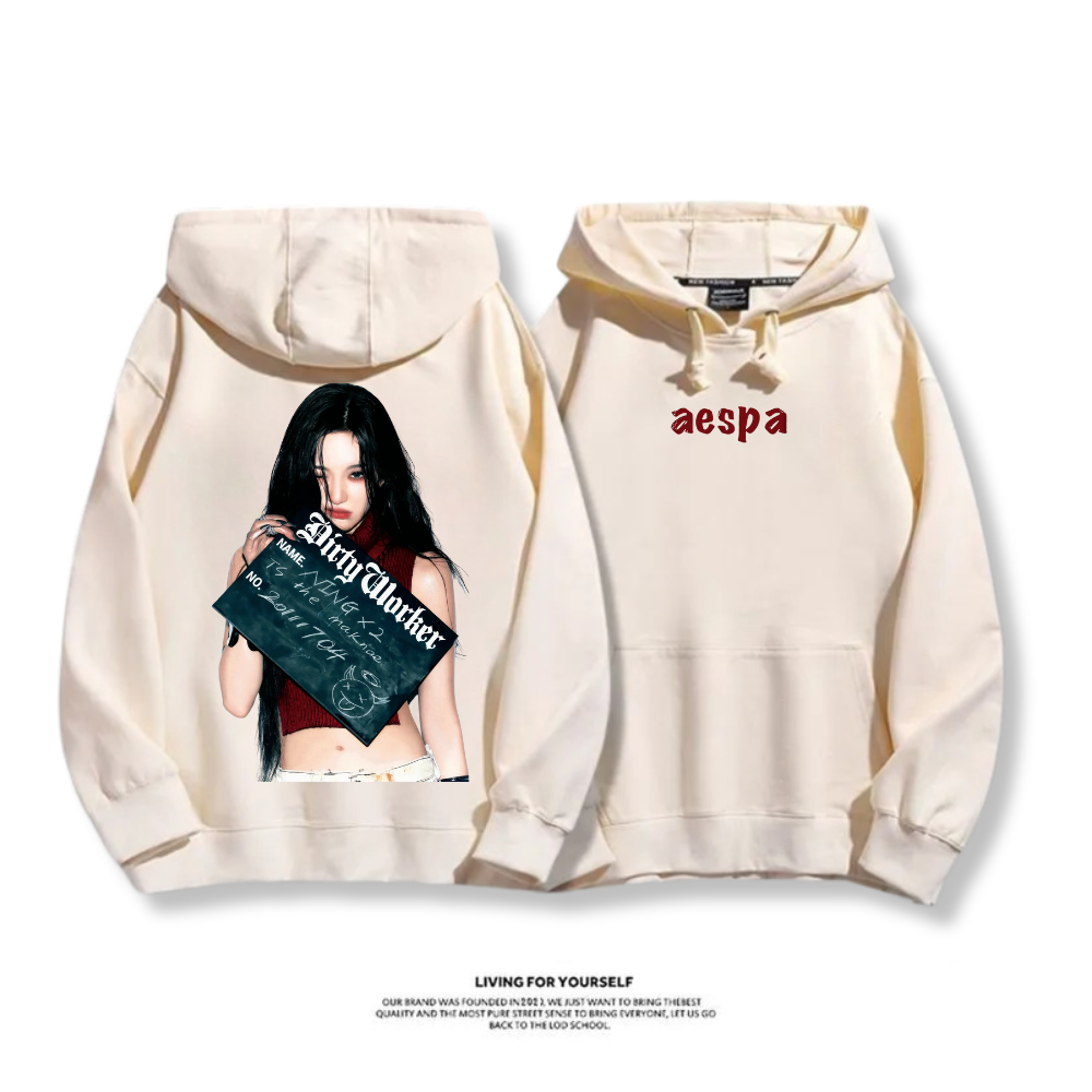 Aespa SYNK 2025秋冬新款 親子情侶男女連帽衛衣