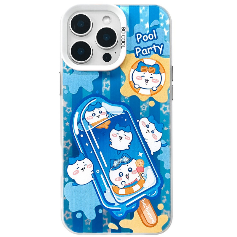 Chiikawa彩銀線條漸變防摔手機殼