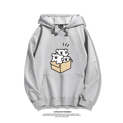 線條小狗新款 親子情侶男女款連帽衛衣-ZUIHANG SHOP