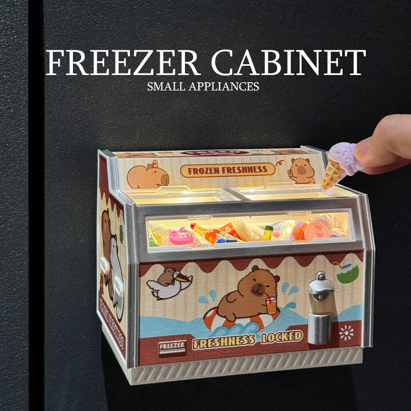 迷你小冰箱玩具 | 超市微縮臥式冰櫃擺飾模型-ZUIHANGSHOP