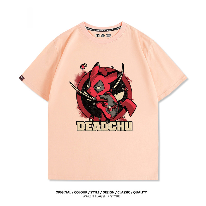 皮卡丘死侍X寶可夢 印花短袖T恤-ZUIHANG SHOP