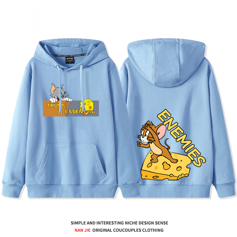 湯姆貓與傑利鼠 2025秋冬新款 親子情侶裝連帽衛衣
