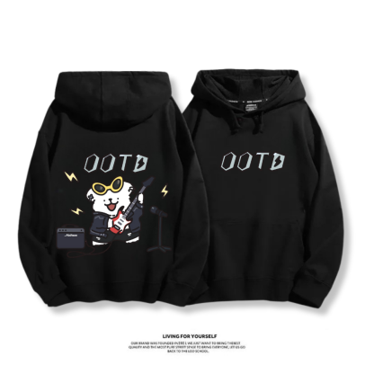 線條小狗 2025秋冬新款 親子情侶男女連帽衛衣