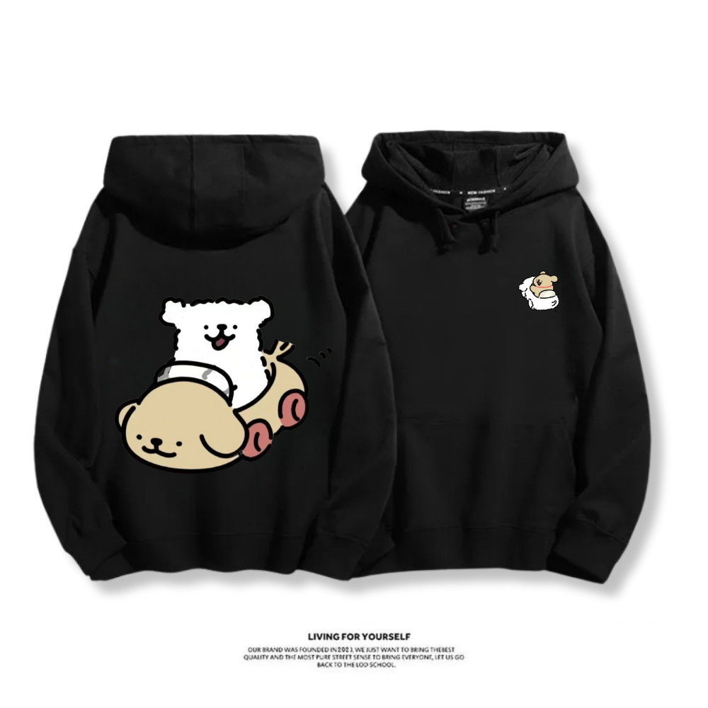 線條小狗 2025秋冬新款 親子情侶男女連帽衛衣