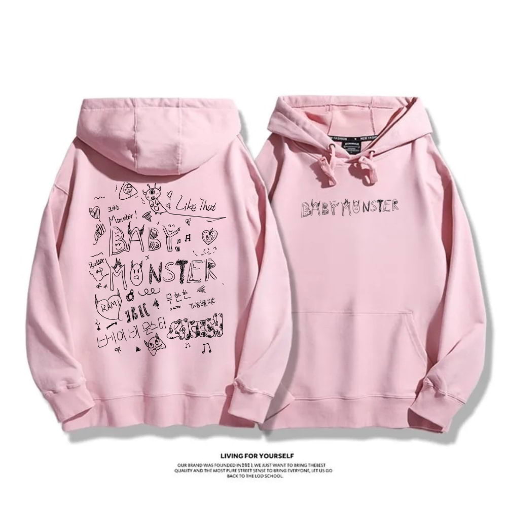 BABYMONSTER 2025秋冬新款 親子情侶男女連帽衛衣