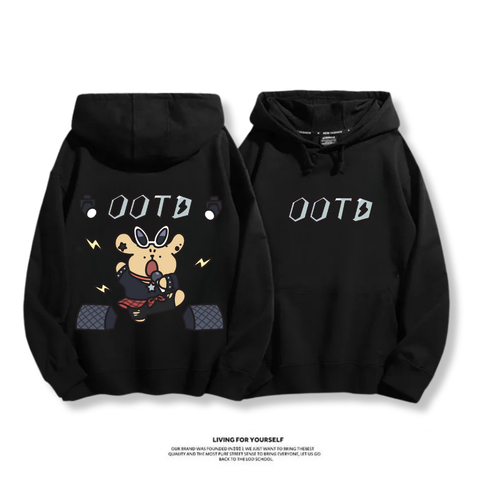 線條小狗 2025秋冬新款 親子情侶男女連帽衛衣