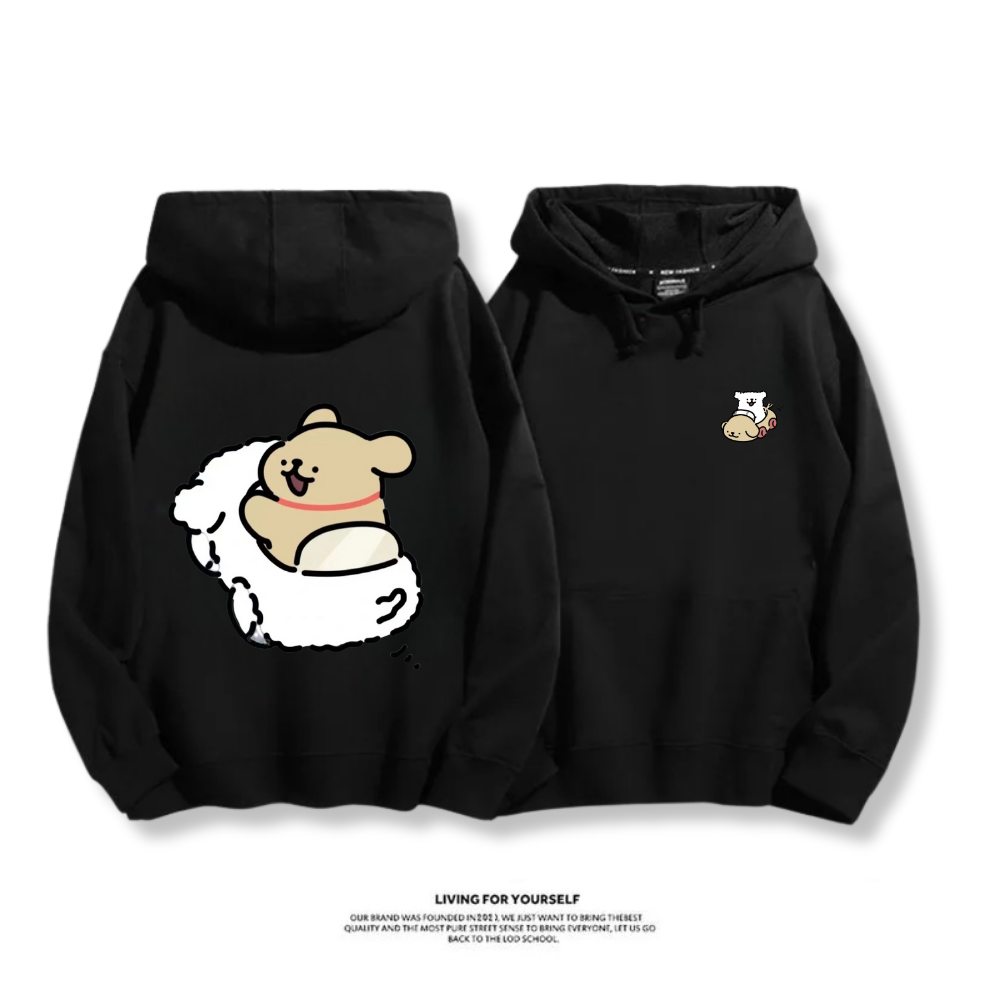 線條小狗 2025秋冬新款 親子情侶男女連帽衛衣