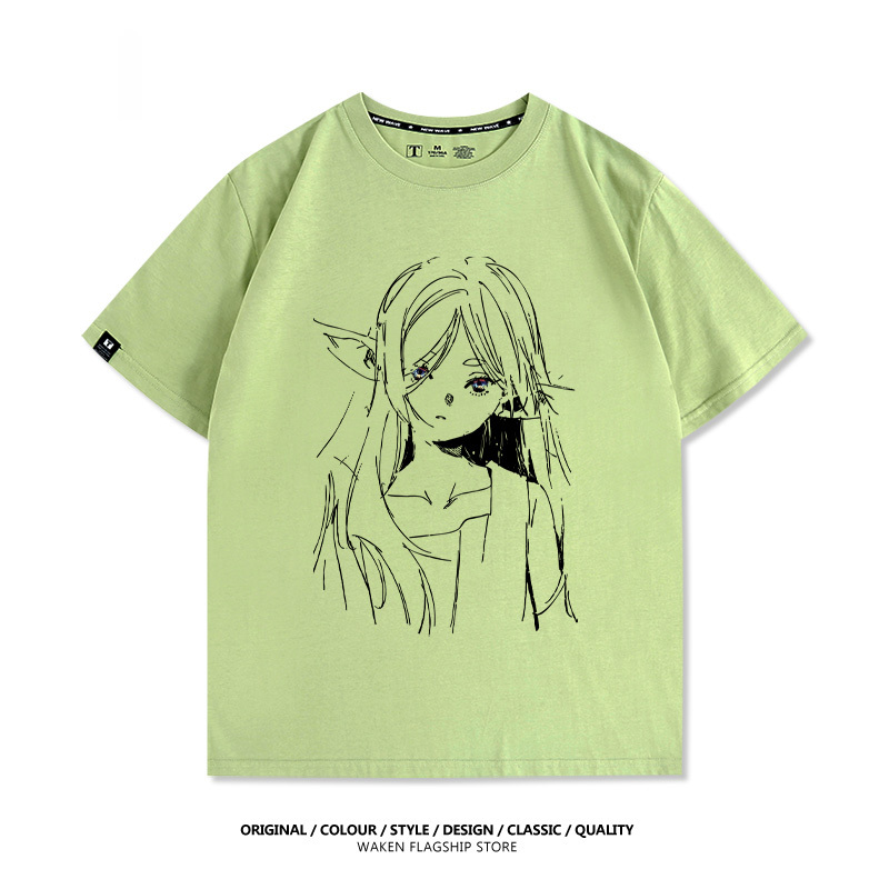 葬送的芙莉蓮 動漫線條 印花短袖T恤-ZUIHANG SHOP