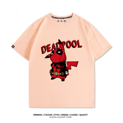 皮卡丘死侍X寶可夢 印花短袖T恤-ZUIHANG SHOP