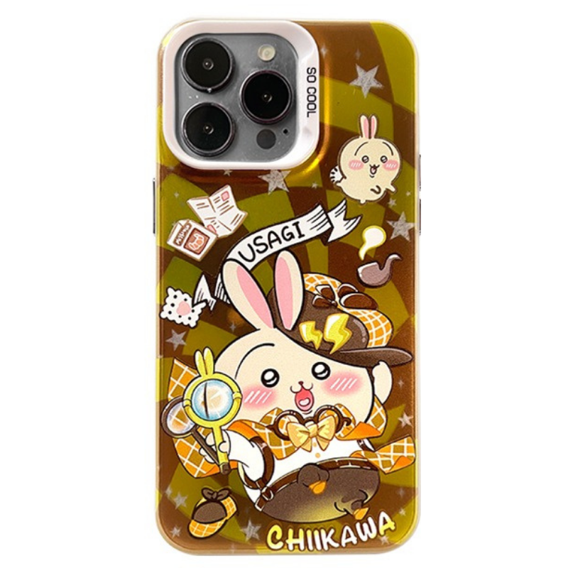 Chiikawa彩銀線條漸變防摔手機殼