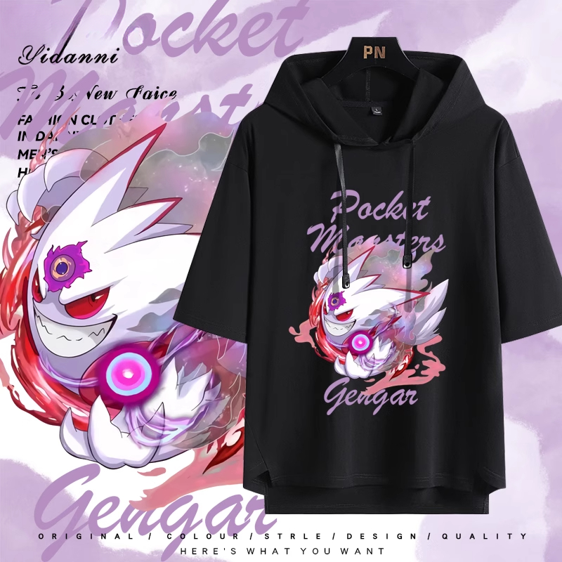 寶可夢新款 親子情侶男女款連帽短袖T恤-ZUIHANG SHOP