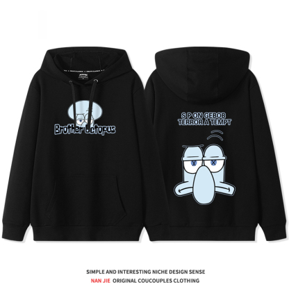 海綿寶寶聯名 2025秋冬新款 親子情侶裝連帽衛衣