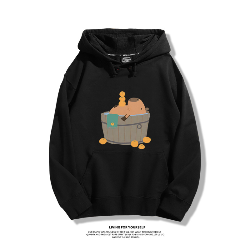 可愛水豚君卡皮巴拉新款 親子情侶男女款連帽衛衣-ZUIHANG SHOP