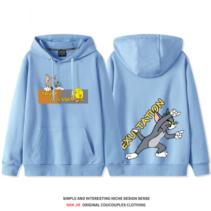 湯姆貓與傑利鼠 2025秋冬新款 親子情侶裝連帽衛衣