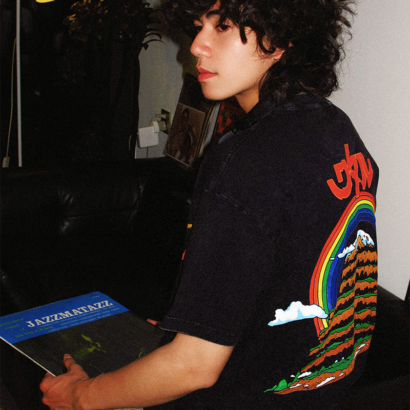 日系復古動漫 魔神英雄傳 創界山 水洗做舊純棉古着寬鬆短袖T恤