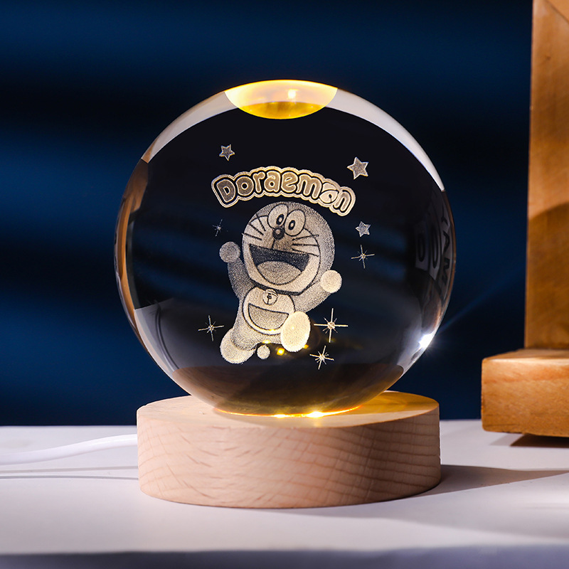 寶可夢系列 發光水晶球小夜燈 創意節日禮物桌面小擺件