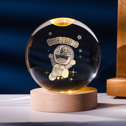 寶可夢系列 發光水晶球小夜燈 創意節日禮物桌面小擺件
