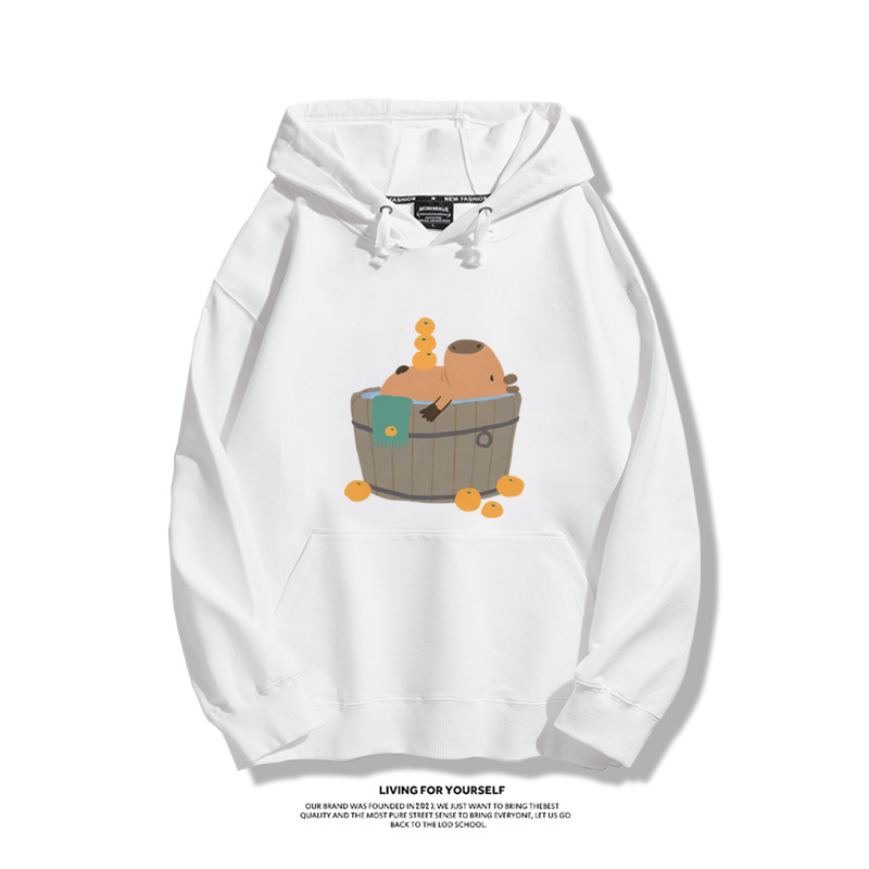 可愛水豚君卡皮巴拉新款 親子情侶男女款連帽衛衣-ZUIHANG SHOP