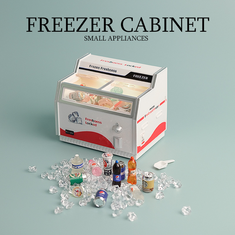 迷你小冰箱玩具 | 超市微縮臥式冰櫃擺飾模型-ZUIHANGSHOP