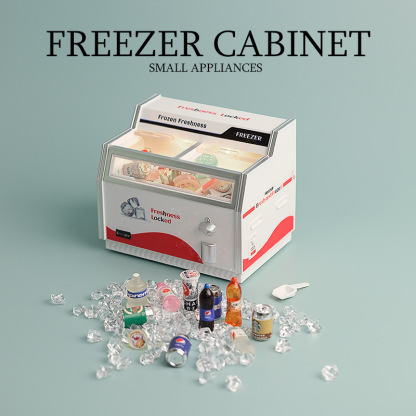 迷你小冰箱玩具 | 超市微縮臥式冰櫃擺飾模型-ZUIHANGSHOP