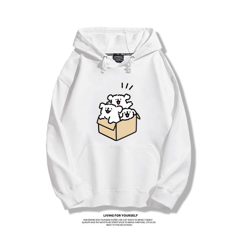 線條小狗新款 親子情侶男女款連帽衛衣-ZUIHANG SHOP